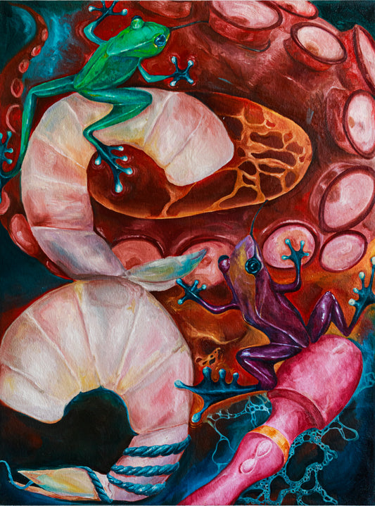 Jeeone Han, Suctioned, 2024 oil on canvas, 30”x40”