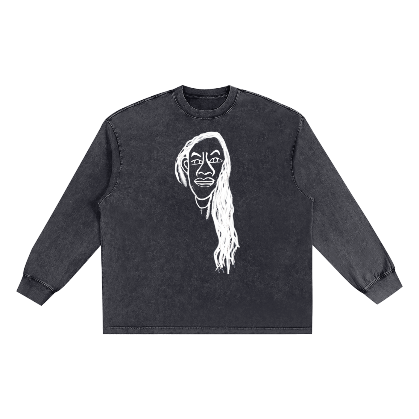 Snow Washed Oversize Long Sleeve T-shirt